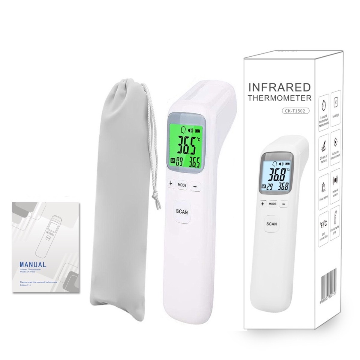 Instant Read Thermometer - Thermomètre pour adultes et enfants, thermomètre