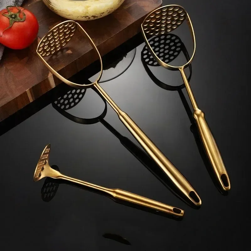 Potato Masher Ricer - Presse-purée manuel en acier inoxydable pour