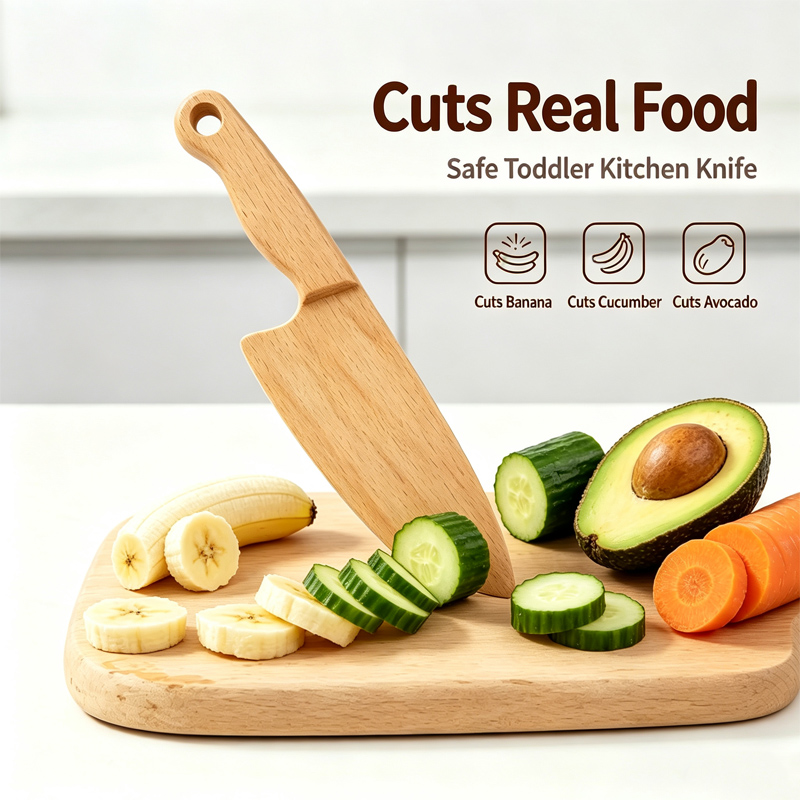 Kitchen Gadgets Kids - Couteau en bois pour enfants, pour