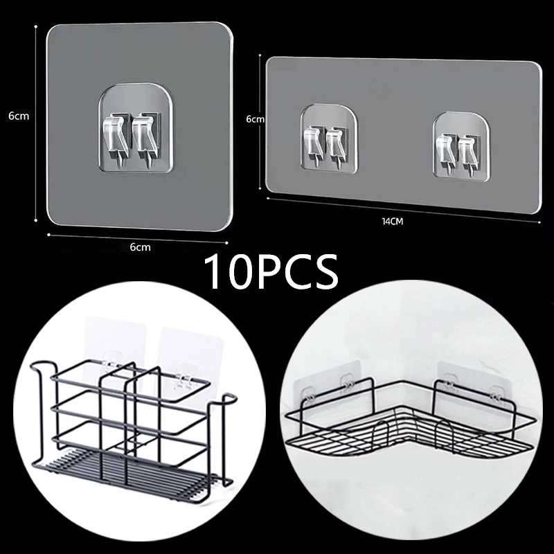 Kitchen Gadgets Rack Storage - Crochets d'étagère suspendus transparents, 10 pièces,