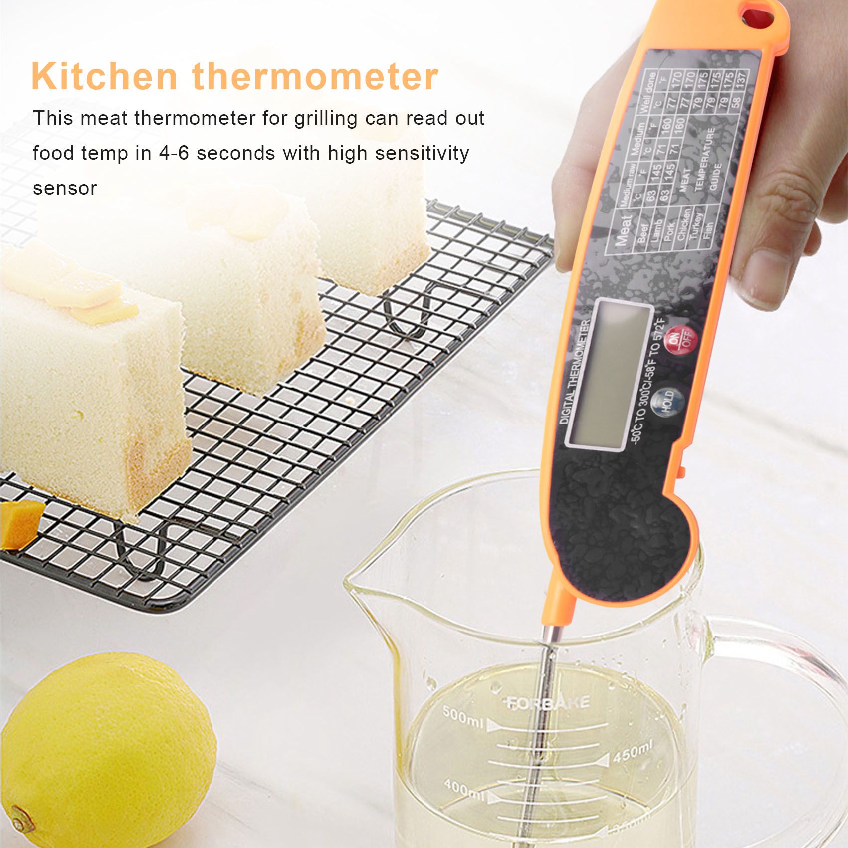 Instant Read Thermometer - Thermomètre numérique à lecture instantanée pour