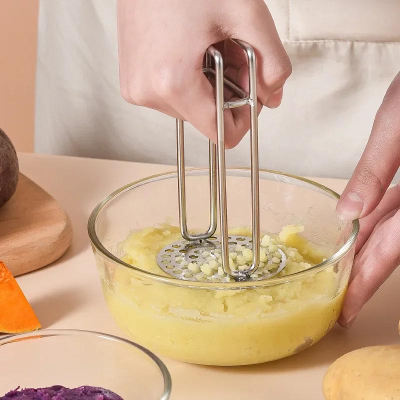 Potato Masher Ricer - Presse-pomme de terre en acier inoxydable,