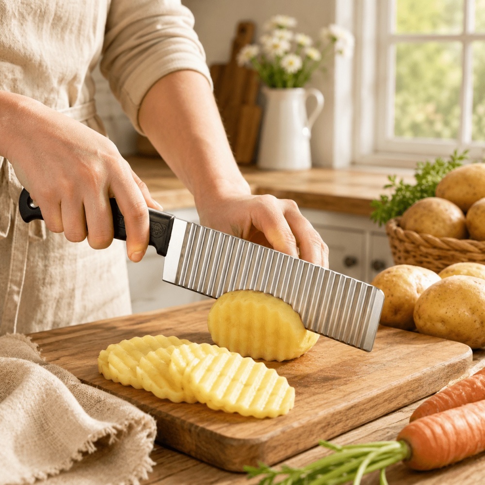 Coupe-frites ondulées en acier - Potato Masher Ricer avis et prix